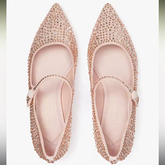 KATE SPADE ♠️ Maya crystal flats mary jane mochi pink - Picture 2 of 4